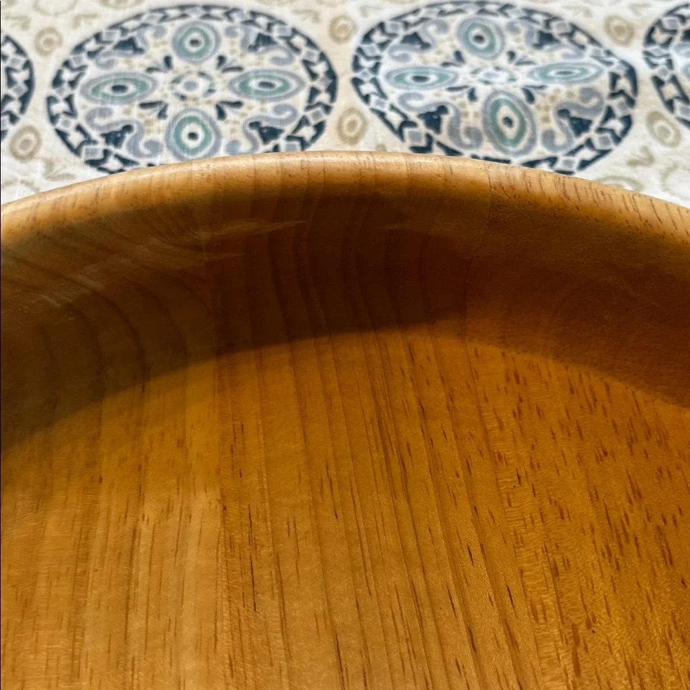 Crate&Barrel Wood Chip and Dip Bowl with Ceramic Bowl